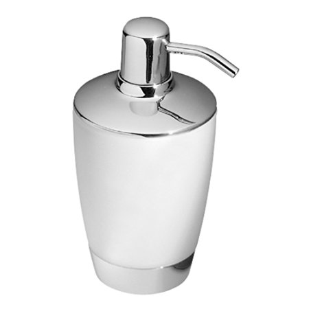 InterDesign Aria Soap & Lotion Dispenser, for Kitchen or Bathroom Countertops- Frosted Clear/Chrome