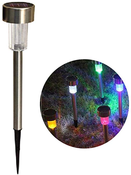 ICCUN Stainless Steel Solar Lawn Lamp Yard Lamp LED Garden Decorative Lamp Path Lights