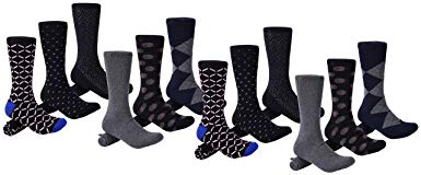 Mio Marino Mens Classic Dress Socks 12 Pack