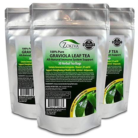 Graviola Tea 3-Pack (90 Bags) Soursop - Annona muricata - Guanabana - Premium Quality 100% Pure Leaf