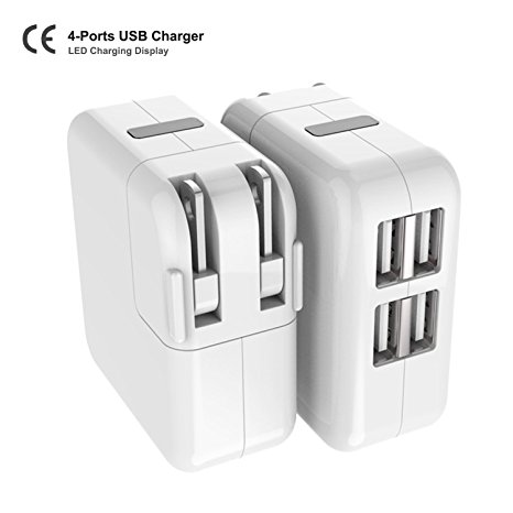 USB Charger,Costech 4 Port 15W Desktop High Speed Multi-port Wall Travel Charging Adapter Hub for Ipad,Iphone,Samsung Other Fit USB Ports Devices