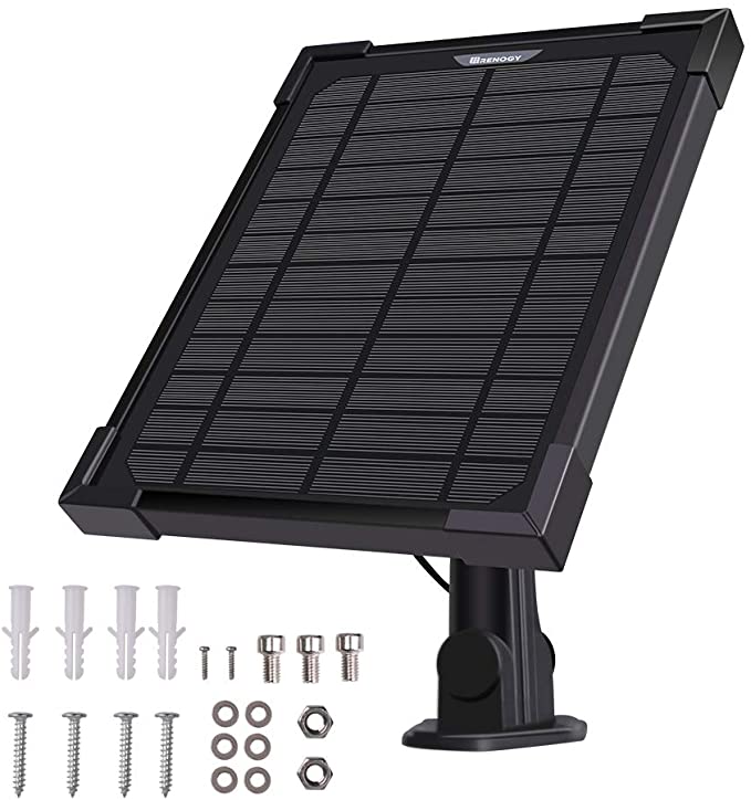 Renogy 5 Watt Solar Panel Charger Outdoor Security Cameras Compatible with Ring Spotlight Cam Battery