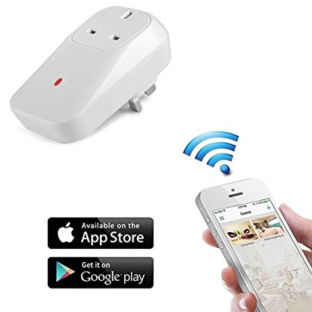 XINGDONGCHI Wifi Smart Socket Outlet UK Plug, Turn on / Off Electronics From Anywhere, Remote Control, Timing Function Control Electrical Plug Switch for Household Appliances, Free IOS / Android App (Wifi Socket)