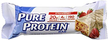 Pure Protein Bars, Healthy Low Carb Snacks, Strawberry Greek Yogurt, 1.76 oz, 6 Count