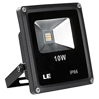 LE 10W Outdoor LED Flood Lights, 100W Halogen Bulb Equivalent, Waterproof IP66, 660lm, Warm White, Security Lights, Floodlight,Wall Washer Light