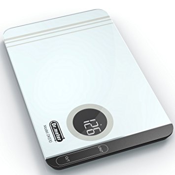 Dr.meter Touch Kitchen Food Scale,High-precision,Easy to Clean Tempered Glass Surface,11lb/5kg,DKS10