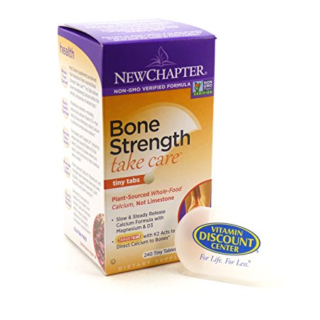 Bundle - 2 Items: 1 Bottle of Bone Strength Take Care By New Chapter - 240 Tiny Tablets and 1 VDC Pill Box