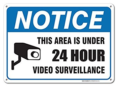 24 Hour Video Surveillance Sign By SigoSigns- Avoid Intruders Using Large 10 x 14 Inch Warning-USA Made Of Rust Free Aluminum-UV Printed With Professional Graphics-Easy To Mount Indoors & Outdoors