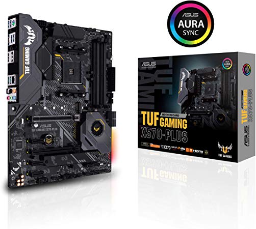 ASUS AM4 TUF Gaming X570-Plus ATX Motherboard with PCIe 4.0, Dual M.2, 12 2 with Dr. MOS Power Stage, HDMI, DP, SATA 6Gb/s, USB 3.2 Gen 2 and Aura Sync RGB Lighting