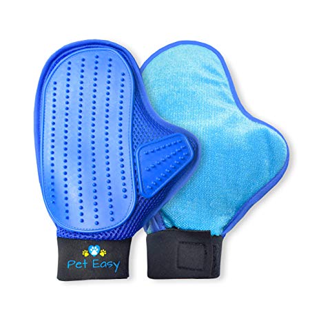 Pet Grooming Glove   Reversible Lint Brush - Deshedding Glove Pet Hair Remover for Furniture and Bath | Cat & Dog Hair Removal Mitt for Shedding | Gentle Grooming Dog Brush Tool for Face Undercoat Fur
