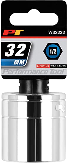 Performance Tool W32232 1/2-Inch Drive 6-Point Socket, 32mm