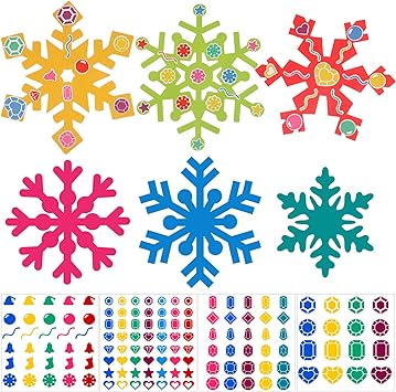 Zonon 24 Pieces Holiday Snowflake Craft Kit Kids Winter Snowflake DIY Hanging Crafts Ornaments Snowflake Kits for Christmas Tree Home Activity Decorations