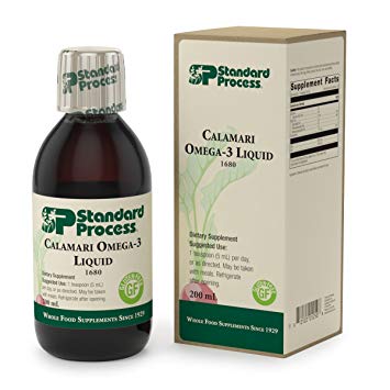 Standard Process - Calamari Omega-3 Liquid - Omega-3 Essential Fatty Acid Supplement, DHA and EPA, Supports Skin, Nail, and Hair Health, Blood Pressure and Immune System, Gluten Free - 200mls