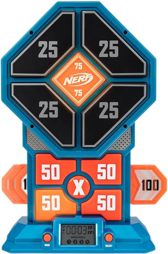 NERF Extreme Challenge Digital Target - Target Board with Impact Targets, LCD, Lights and Sounds