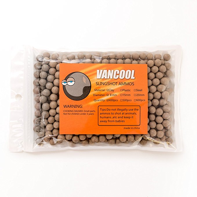 Vancool 3/10 (8mm) Professional Slingshots Ammo Biodegradable hard clay ball 400pcs per pack