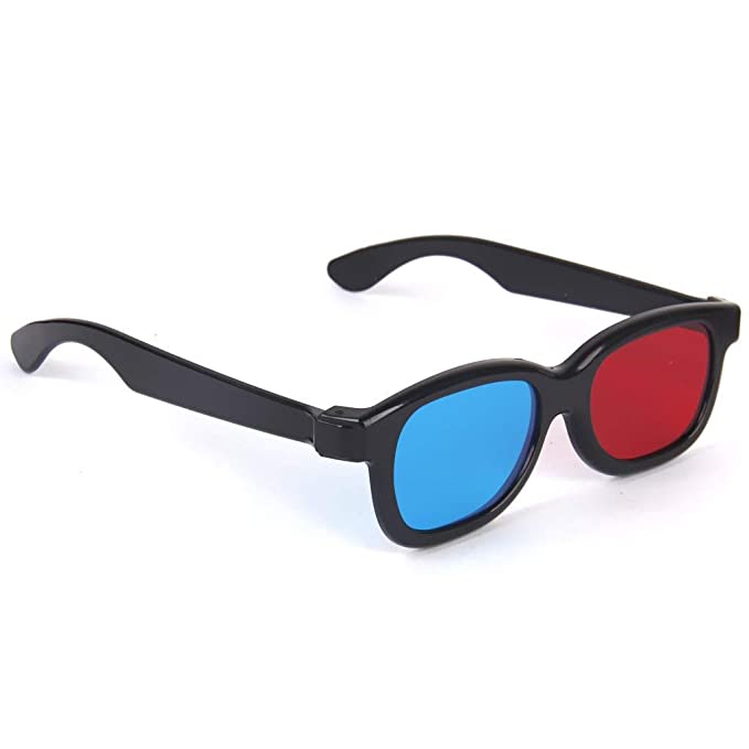 Kakooze Adult Plastics Red/Blue 3D Glasses Anaglyph Glasses,Black (1)