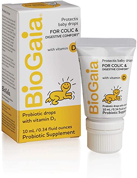 BioGaia Protectis Probiotics Drops with Vitamin D for Baby, Infants, Newborn and Kids Colic, Spit-Up, Constipation and Digestive Comfort, 10 ML, 0.34 oz, 1 Pack