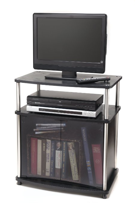 Convenience Concepts Designs2Go TV Stand with Cabinet for Flat Panel TV's up to 25-Inch or 50-Pounds, Black