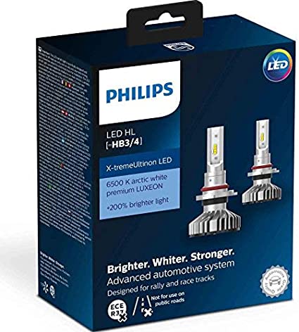 Philips automotive lighting 11005XUWX2 X-tremeUltinon LED car Headlight Bulb (HB3/HB4), 6.500K, Set of 2