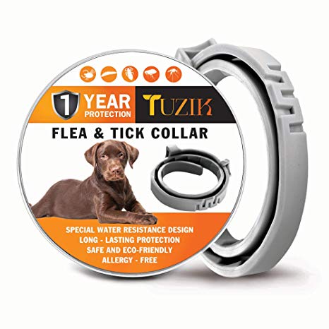 TUZIK Flea Collar for Dogs – 12 Months Flea and Tick Prevention [2020 Upgrade Version] – Dog Flea and Tick Treatment – Stable, Durable and Waterproof Flea and Tick Collar
