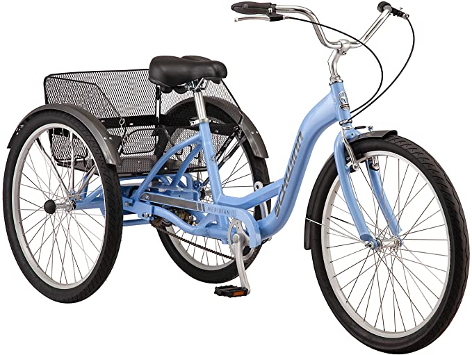 Schwinn Meridian Adult Trike, Three Wheel Cruiser Bike, Multiple Speeds, 26-Inch Wheels, Cargo Basket, Multiple Colors