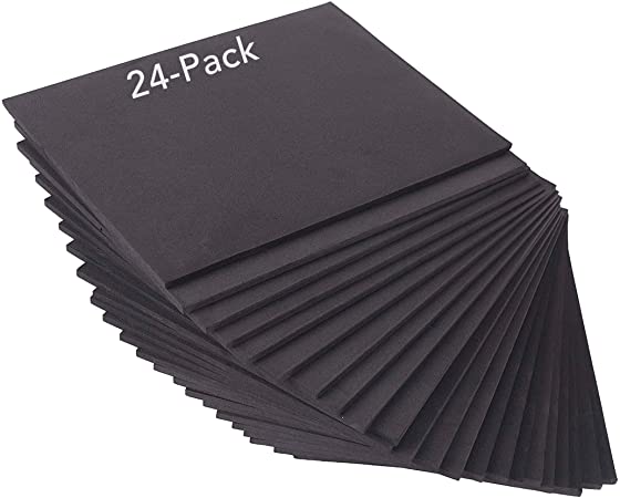 24 Ct Sheets Black EVA Cosplay Foam in 9” x 12’’ Sheets; High Density Thick Foam 85 kg/m³, 6mm (1/4”); Great for Costumes, Props, Armor, Masks, Arts and Crafts Projects