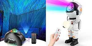 Rossetta Star Projector and Astronaut Galaxy Projector, LED Night Light for Kids Room with Timer and Remote, Room Decor Aesthetic, Home Decor, Gifts for Adults, Teens, Christmas, Birthday