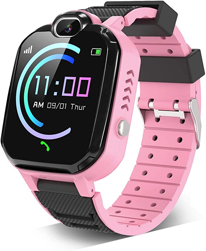 Kids Smartwatch for Boys Girls - Smart Watch for Kids with 7 Games Music Player Camera School Mode SOS Phone Watch for 4-12 Students Children as Birthday Gift (Pink)