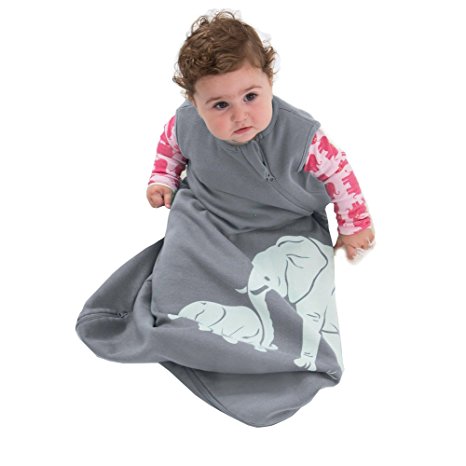 Wee Urban Cozy Basics 4 Season Baby Sleeping Bag, Grey Elephant, Small 0-6m