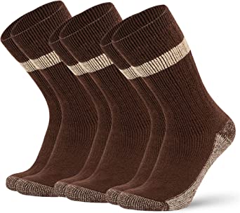 Alvada Merino Wool Hiking Socks Thermal Warm Crew Winter Boot Sock For Men & Women 3 Pairs