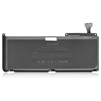 SLODA New Laptop Replacement Battery for Apple A1331 A1342,MacBook (13-inch,Late 2009, Mid 2010 ) MacBook MC207xx/A MC516xx/A [Li-Polymer]