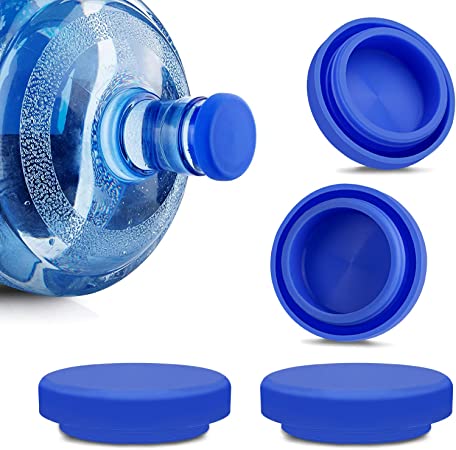 XSG 5 Gallon Water jug Cap-5 Gallon Water Bottle jug Cap lid-Silicone Reusable No Spill Top Lids Cover fits 55mm Bottles - Pack of 4