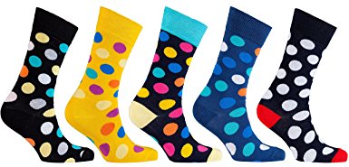 Socks n Socks-Men's 5-pair Luxury Fun Cool Cotton Colorful Dress Socks Gift Box