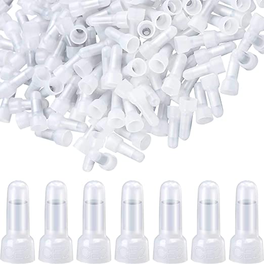 200 Pieces Wire Crimp Caps 22-16/16-14/12-10 Gauge Wiring Cap Nylon Connector, Closed End Crimp Connector, for Electric Fan, Lights, Blower (CE2)