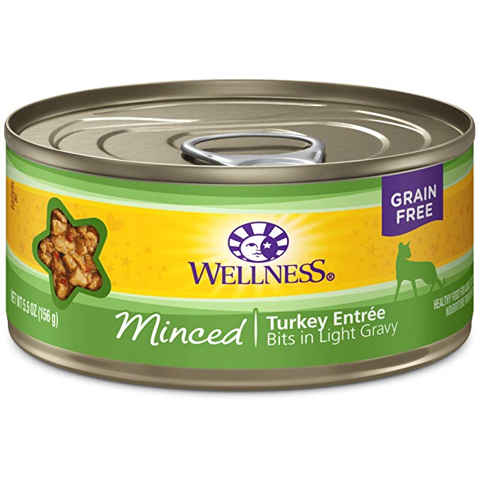 Wellness Natural Grain Free Wet Canned Cat Food Minced Turkey