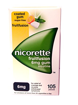 Nicorette Fruitfusion Gum 6 mg, 105 Pieces
