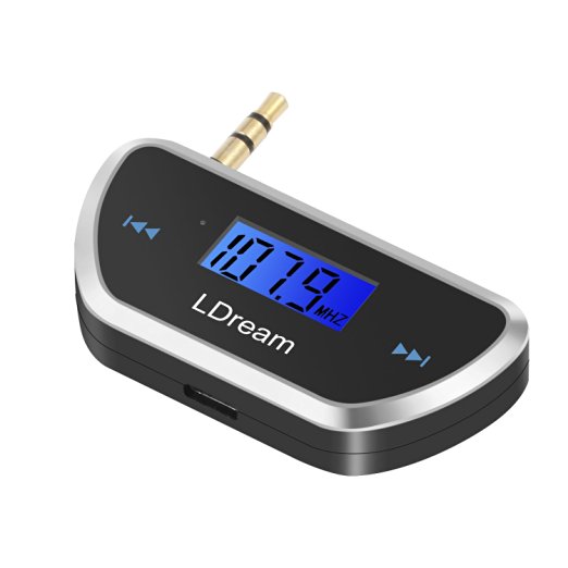 Mini FM Transmitter, LDream In-car FM Transmitter Audio Radio Adapter for iPhone Samsung All Smartphones Audio Players