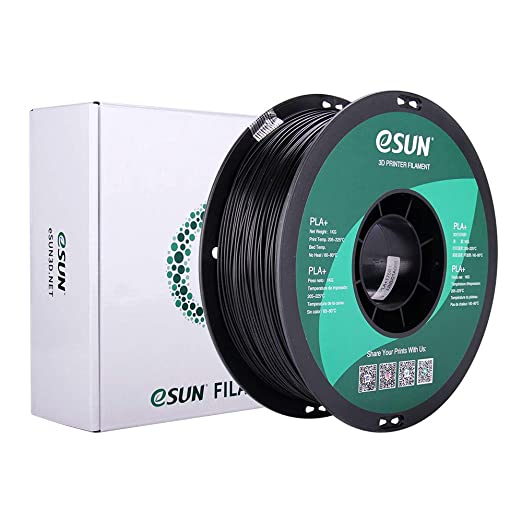 eSUN PLA Plus Filament 1.75mm, PLA Pro PLA  3D Printer Filament, Dimensional Accuracy  /- 0.03mm, 2.2 LBS (1KG) Spool 3D Printing Consumables for Most FDM 3D Printers, Black