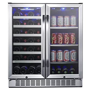 EdgeStar CWB2886FD 30-Inch Built-In Wine and Beverage Cooler with French Doors
