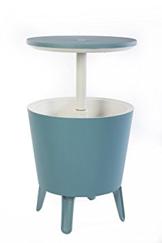 Keter 7.5-Gal Cool Bar Modern Smooth Style with Legs Outdoor Patio Pool Cooler Table, Teal