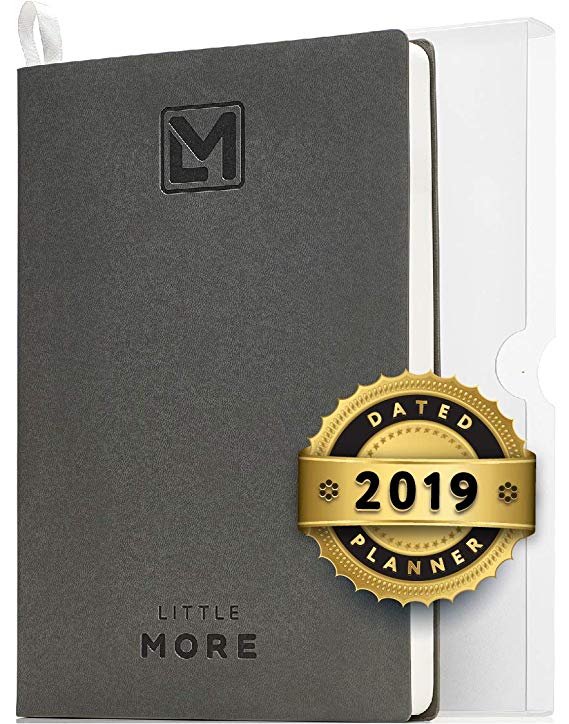 2019 Dated Organizer Planner for Minimalists| Daily Agenda to Achieve Goals and Management of Your Schedule| Productivity Goal Planner for Work & Life Balance| A5 (5.5”x8.5") Diary Notebook