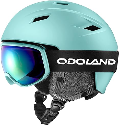 Odoland Ski Helmet and Goggles Set, Snowboard Helmet and Protective Glasses for Men, Women & Youth - Shockproof/Windproof Protective Gear for Skiing, Snowboarding