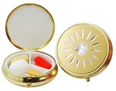 Round Fashion Pill Box (Gold Star)