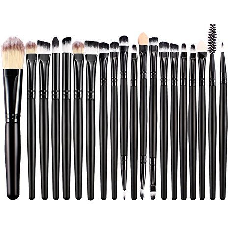 BESTOPE Makeup Brush Set Foundation Cosmetic Face Eyeliner Powder Brush Makeup Brushes Kit (20 Pcs, Black)