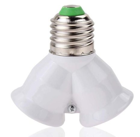 Yueton 2pcs Screw E27 Light Lamp Bulb Socket 1 to 2 Splitter Adapter