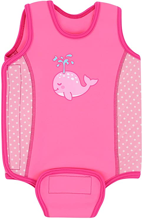 Aquawarm Pink Neoprene Baby’s Warm Wetsuit w/UV Protection – Infant’s Safest Swimsuit