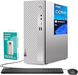 Lenovo IdeaCentre Pro 3 i5 Desktop, Intel i5-14400,7-in-1 Card Reader, 32GB RAM, 2TB SSD, Wi-Fi 6, VGA, Wired KB & Mouse, Windows 11 Pro, Bundle with ADATA Technology P10000QCD Power Bank