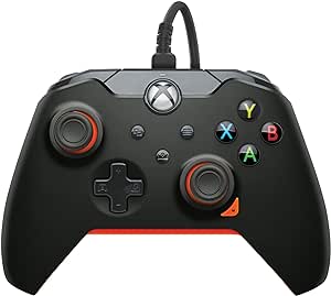 PDP 049-012-GO Gaming Controller Black, Orange USB Gamepad Analogue/Digital PC, Xbox, Xbox One X, Xbox Series S, Xbox Series X