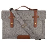 Mosiso Felt 154 Inch Shoulder Bag Briefcase Carrying Case Cover Laptop Bag for Apple 15 MacBook Pro with Retina Display Compatible with Most 13 Inch Ultrabook Netbook Gray
