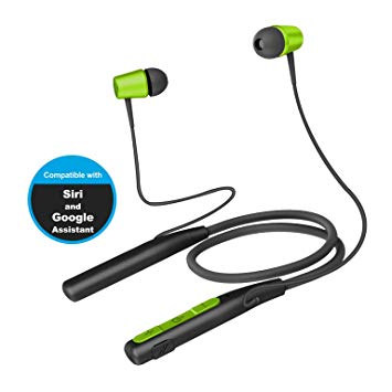 Jarv Wireless Earphones, Wave-Flex Sweatproof Neckband Bluetooth Sport Headphones for Jogging, Running, Cycling and More w/Magnetic Wireless Earbuds, Microphone & Siri/Google Assistant - Green